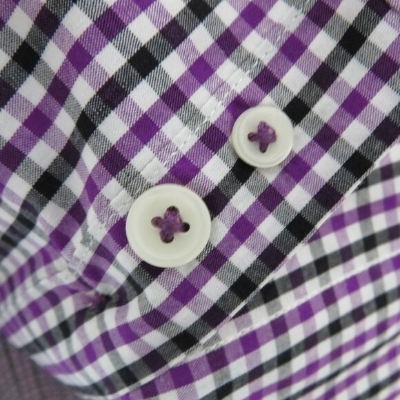 Nick Graham* Men's Long Sleeve Button Down Curved Hem Plaid Dress Shirt~ Size XL - Picture 10 of 10